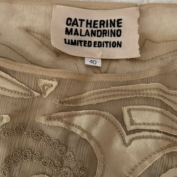 Catherine Malandrino Limited Edition size 40 gold lace top - Picture 1 of 3